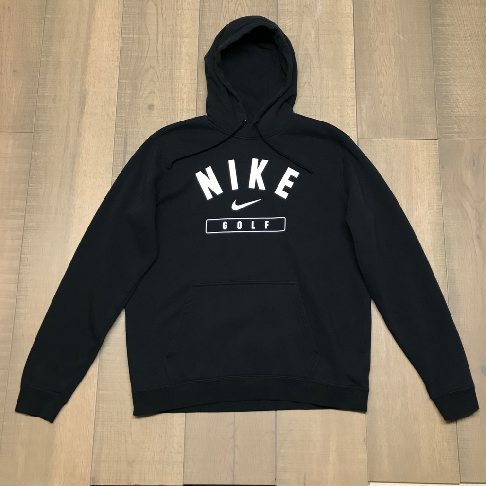 Nike Golf Hoodie Mens Size M Black Club‎ Fleece Hoody Pullover Performance Gym